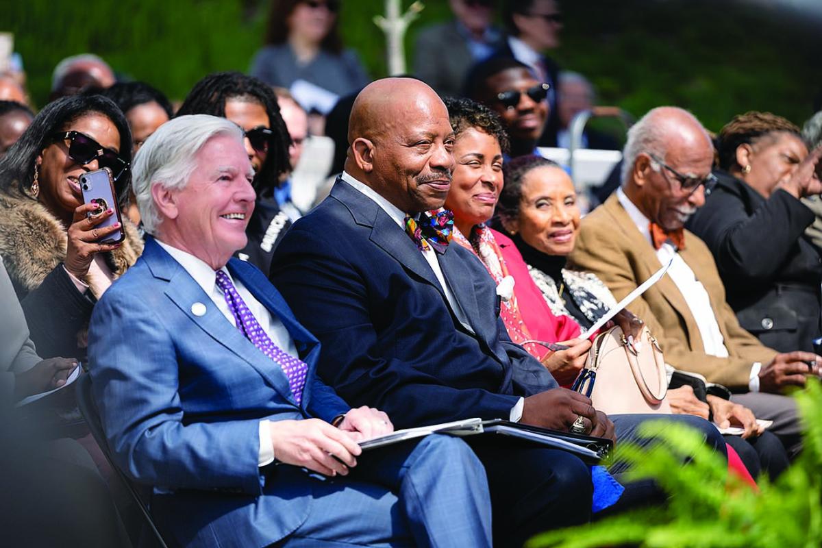 UMass President Marty Meehan, Dr J. Keith Motley and Angela Motley_Photo courtesy of UMass Boston.jpg